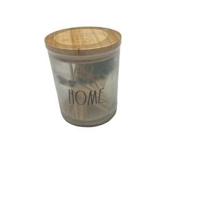 NEW Rae Dunn 100 Matches GREEN Match Sticks in "HOME" Glass Storage Jar Wood Lid